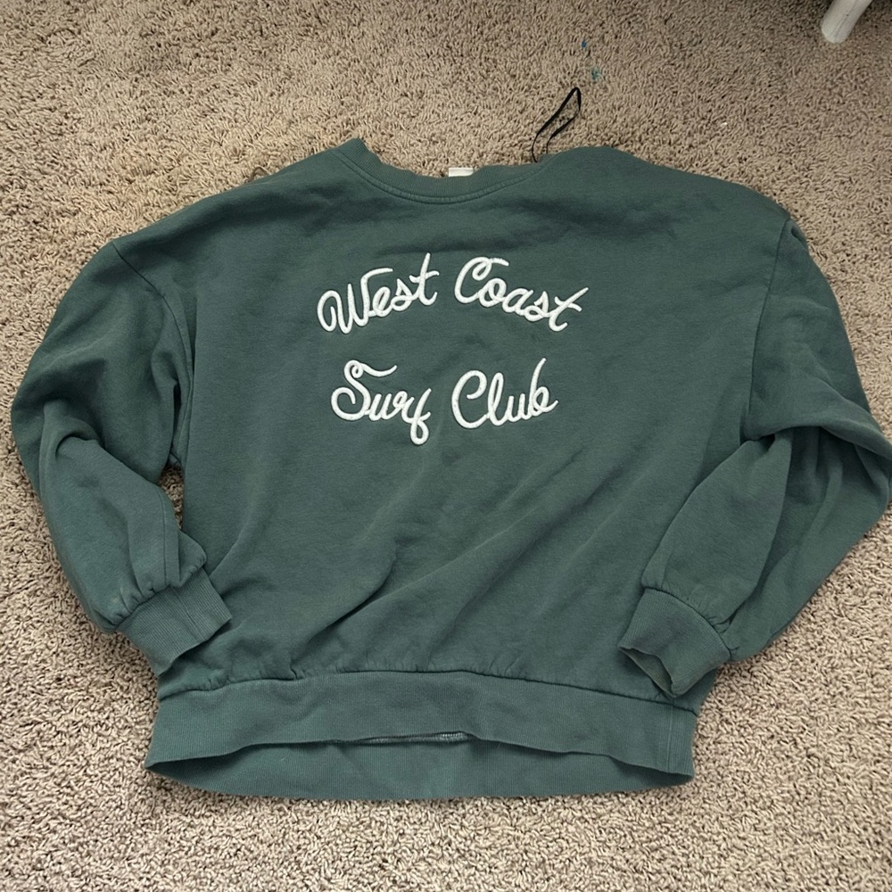 H&M Forest Green West Coast Surf Club Graphic Sweatshirt